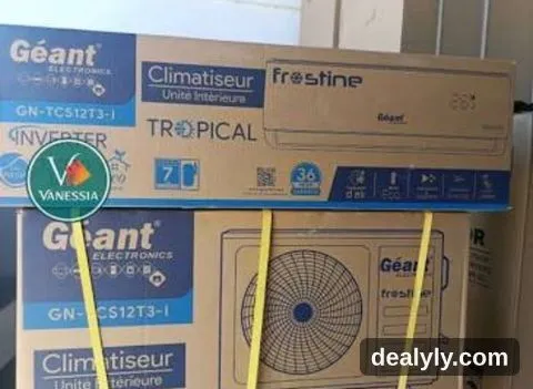 Climatiseur 24000btu tropical marque géant forstine   ✅️garantie 7 ans compresseur et 3ans split ✅+62° ✅ Tropical plus + ✅Mode veille ✅ Fonction anti air froid - 1