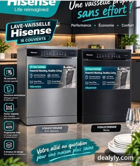 LAVE VAISSELLE HISENSE 16 CV INOX NOIR - 1