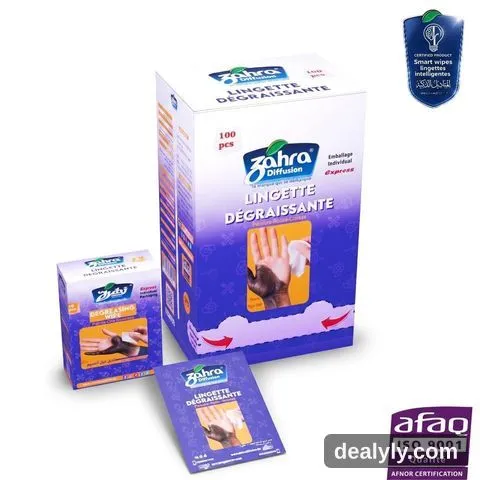 Lingettes dégraissantes peinture, huiles et graisses — Zahra Diffusion - 1