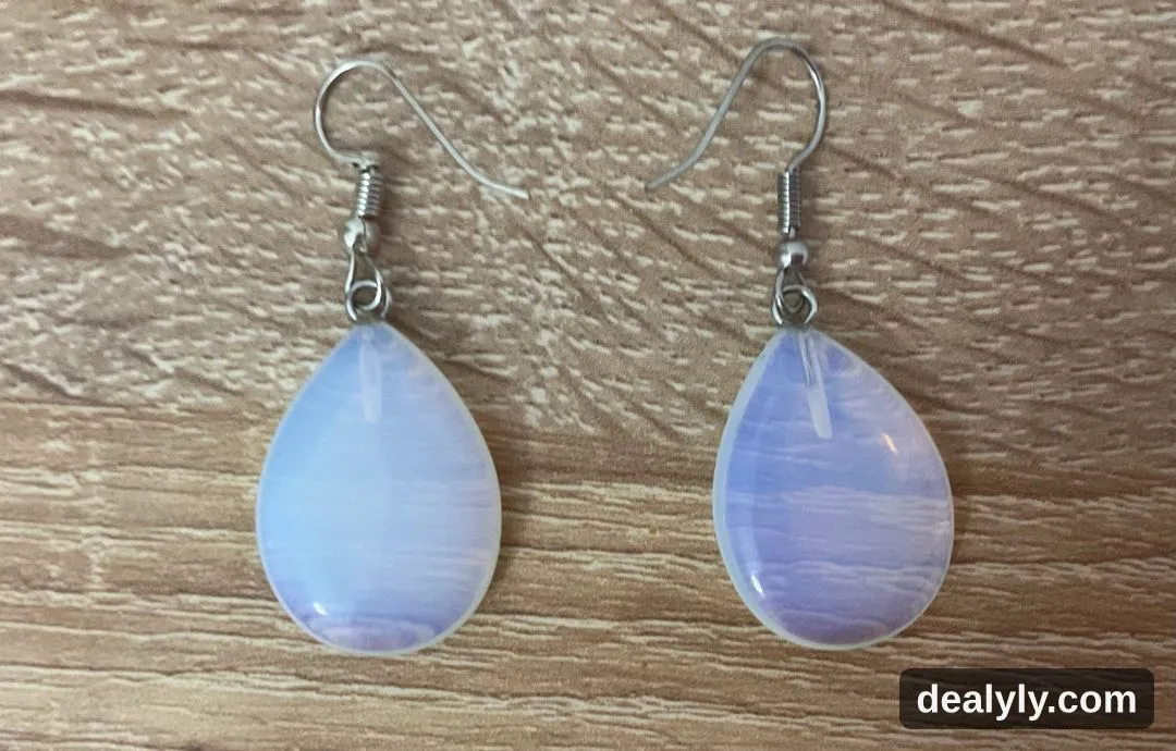 Boucles d’oreilles pierre de lune fait à la main pour femme et enfant - Photo 1