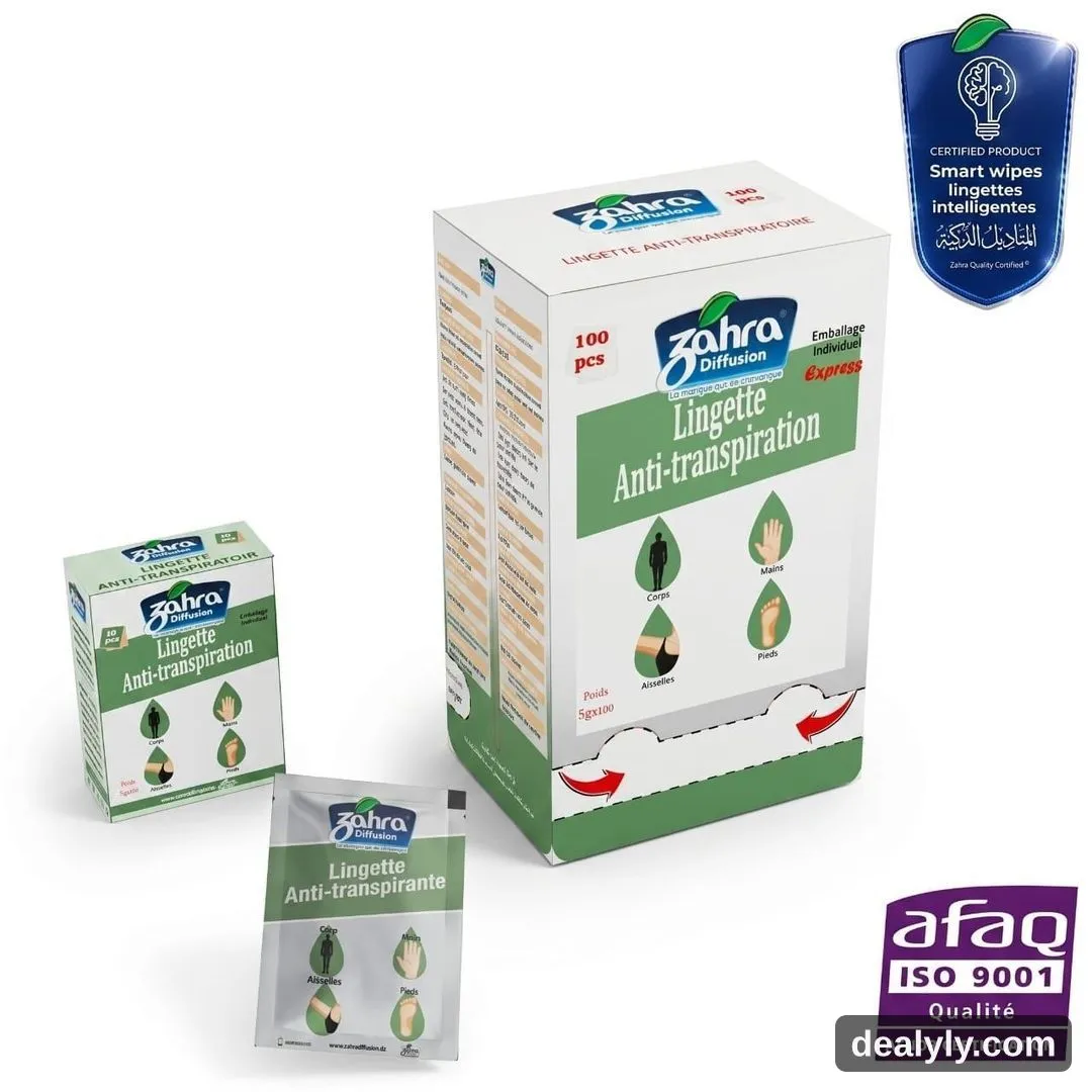 Lingettes anti-transpirantes déodorantes — Zahra Diffusion - Photo 1