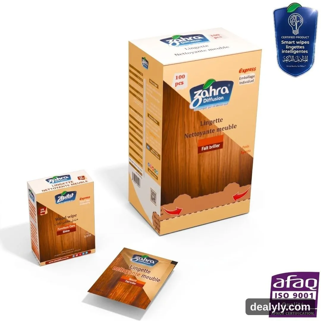 Lingettes nettoyantes pour meubles en bois — Zahra Diffusion - Photo 1