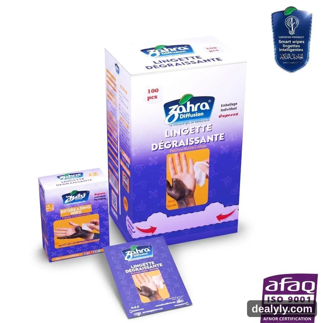 Lingettes dégraissantes peinture, huiles et graisses — Zahra Diffusion - Photo 1