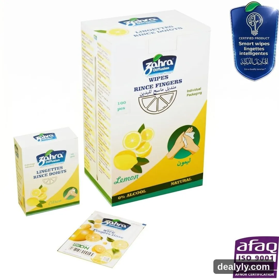 Lingettes rince-doigts au citron — Zahra Diffusion - Photo 1