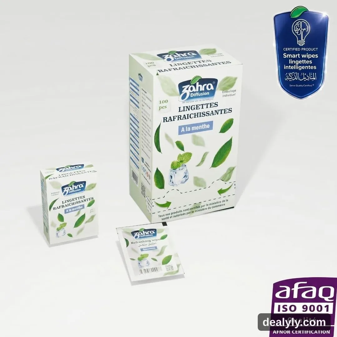 Lingettes rafraîchissantes à la menthe — Zahra Diffusion - Photo 1