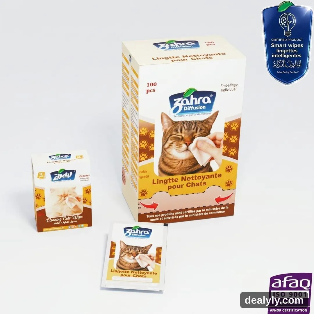 Lingettes nettoyantes pour chats — Zahra Diffusion - Photo 1